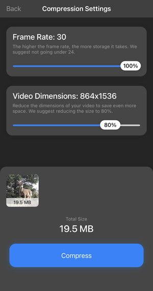 How to reduce iPhone video file size with Videos & Resize Video