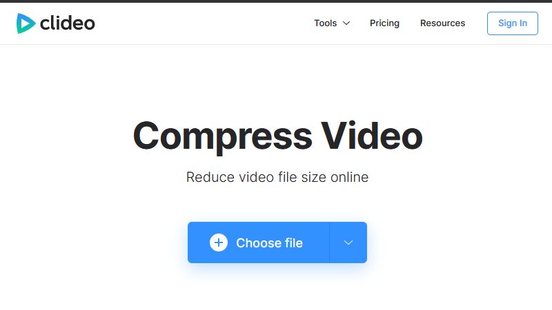 Compress video on Clideo