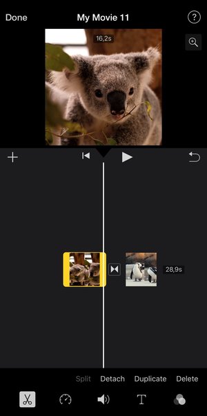 How to combine videos on iPhone in iMovie