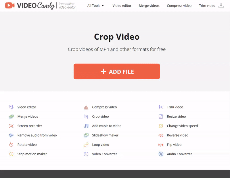 Crop your videos online in a browser
