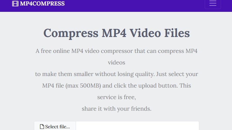 MP4Compress website
