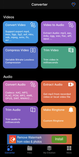 Converting video to audio on iPhone with Media Convert