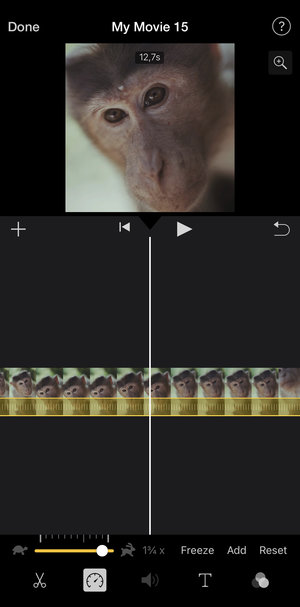 Speed up slow motion video in iMovie