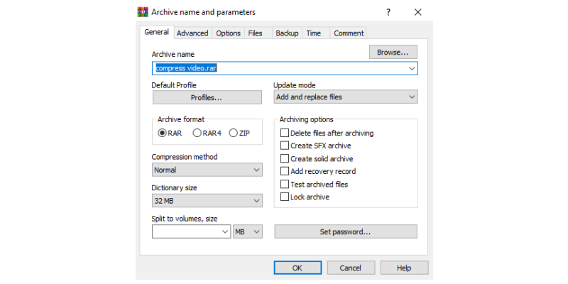 How to compress video with 7zip