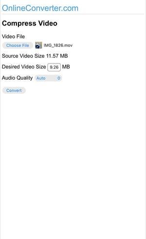 Compress video on Android with OnlineConverter