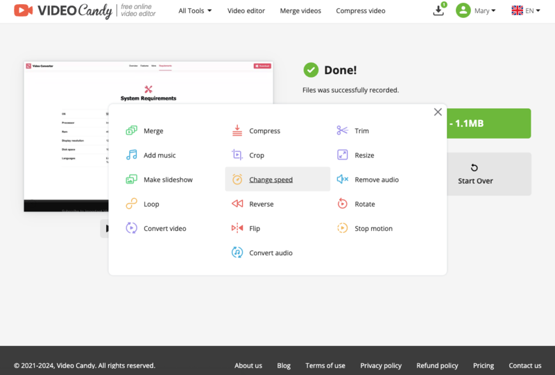 Screen record online and edit the footage