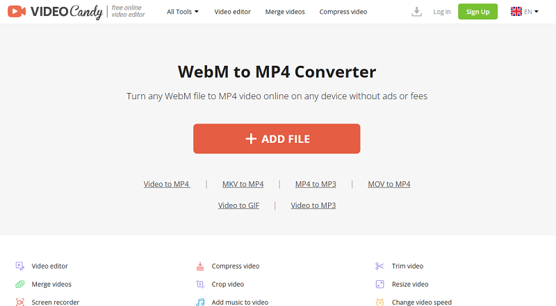 WebM to MP4 converter